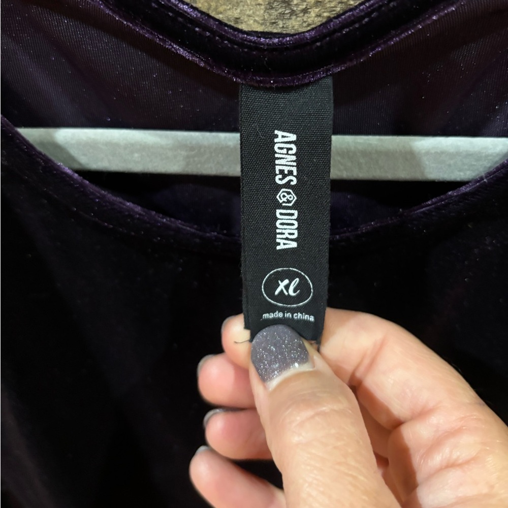 Agnes‎ & Dora Deep Purple Velvet Dress - Picture 7 of 8